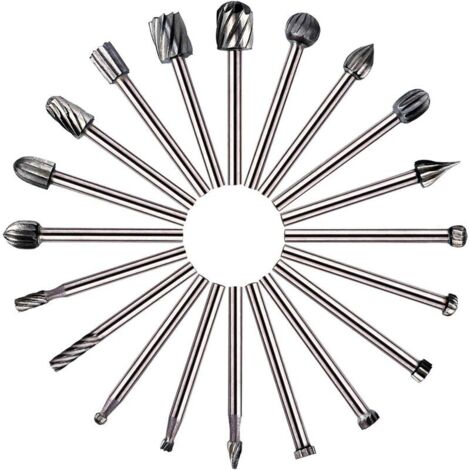 20 pièces d'outils rotatifs fraise HSS fraise à bois fraise à bois, utilisée pour Dremel/accessoires utilisés pour le travail du bois de bricolage, outil rotatif de gravure