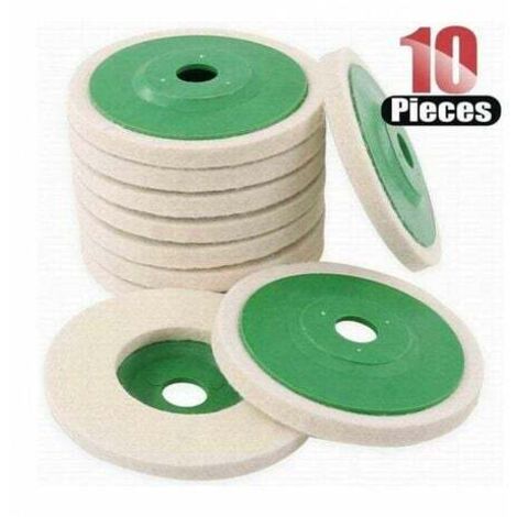 Lot de 10 disques de polissage pour meuleuse d'angle en laine de 4 pouces (10 cm) (1/5)