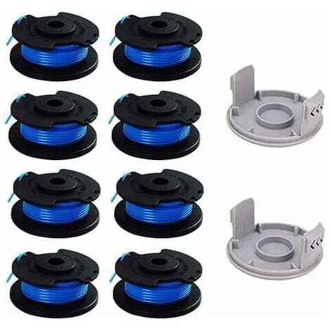[JAMAIS UTILISÉ]Lot de 10 bobines de rechange pour coupe-bordures Ryobi One+ AC14RL3A, 18v 24v 40v, Ø 1,6mm, longueur 20,11m (comprend 8 bobines et 2 capuchons) (1/4)