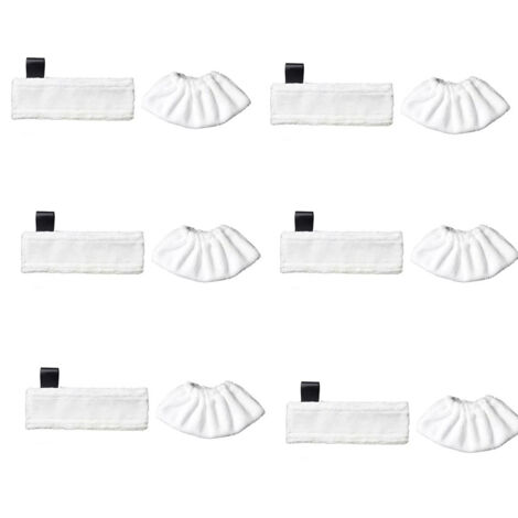 Compatible avec les accessoires de chiffon vapeur Karcher Black Label et le balai vapeur Karcher Magic Floor Mop SC Series (6 Black Label + 6 chiffons vapeur fins)