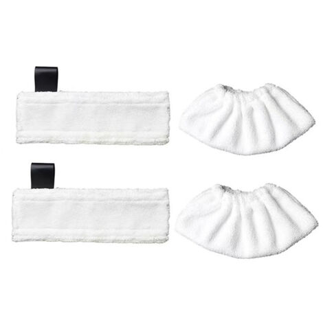 Compatible avec les accessoires de chiffon vapeur Karcher Black Label et le balai vapeur Karcher Magic Floor Mop SC Series (2 Black Label + 2 chiffons vapeur fins)