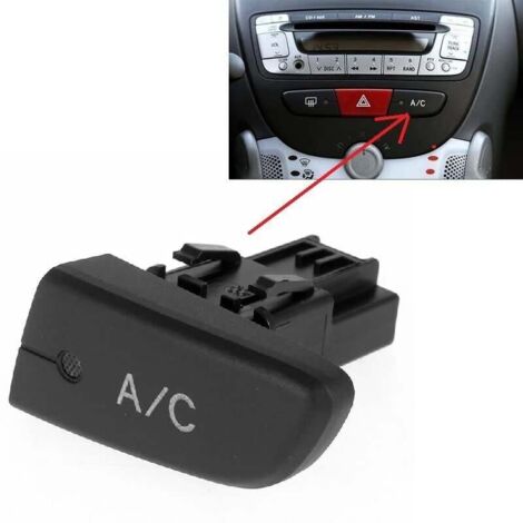 Bouton de Commutation de Climatisation pour C1 2005‑2014, Bouton Poussoir de Climatisation AC avec Capuchon de Remplacement 6554KX
