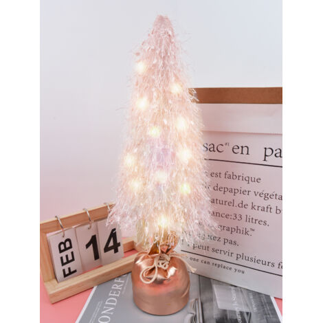1Pc arbre artificiel 40CM rose LED lumière décoration arbre de Noël cadeau de Saint Valentin décoration de la maison (1/5)
