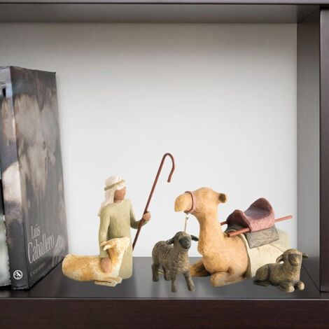 Figurine Randonneur Avec Bâton 10 Cm – Peint à La Main En Polyrésine – Personnage Détailé Pour Crèche De Noël Ou Décoration Maison