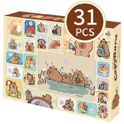 Calendrier De L'Avent 2025 Capybara - 24 Figurines/ornements - Cadeau De Noël Mignon Pour Enfants, Filles Et Garçons
