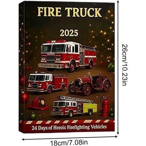 Calendrier De L'Avent Camions De Pompiers 2025 - 24 Ornements Acryliques Pour Sapin De Noël, Décorations