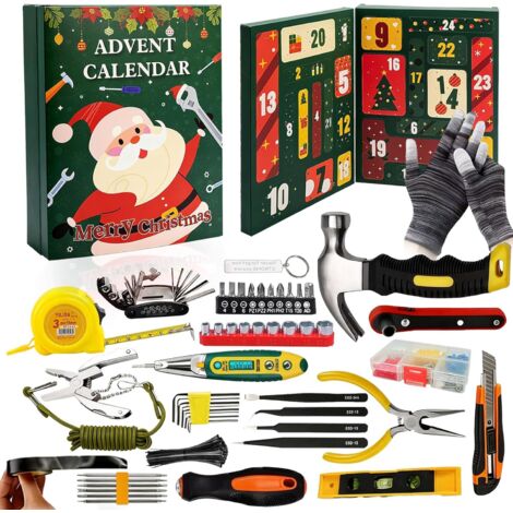 Kit d'outils manuels pour calendrier de l'Avent, compte à rebours de Noël,24 jours,pour fils, petit ami,cadeau surprise de Noël 2025 (1/5)