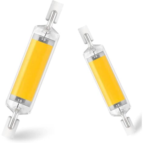 Ampoule LED R7s 78mm 10W, 2Pcs R7S LED 78mm, Ampoule LED R7s 78mm Dimmable, 1000LM 360° Angle de Faisceau, 3000K, AC 220-240V, pour Maison, Cuisine, Pièce, Balcon, Bureau etc