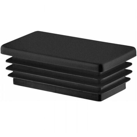 Ensemble de bouchons pour tubes - Fermeture tubes - Industrie/jardin - 6pcs rectangulaires 60x30mm, noirs, plastique - Bricoleurs, professionnels (1/3)