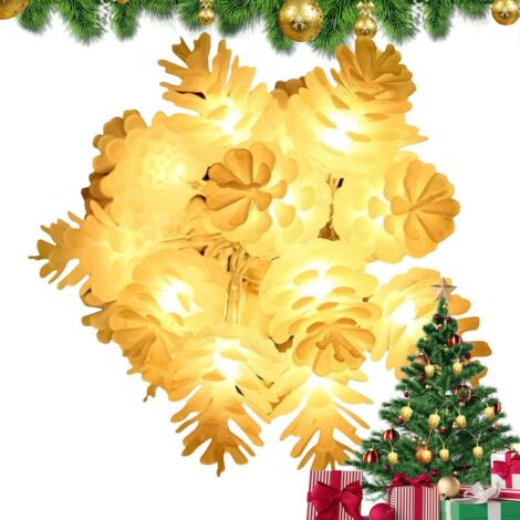 Guirlande Lumineuse Noël Pommes De Pin - LED, Pour Extérieur, Sapin, Porte, Fenêtre, Décorative