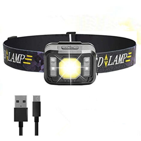 Lampe Frontale LED USB Rechargeable étanche, 6 Modes D'éclairage, Torch Frontale étanche IPX45 pour Pêche, orche de Lampe (1/5)