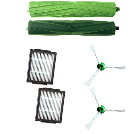 Accessoires de robot de balayage brosse latérale pour irobot Roomba série i7 E5 E6 I3, 2x filtre + 2x brosse à rouleau + 2x brosse latérale (1/4)