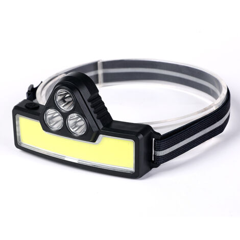 Lampe Frontale LED Rechargeable COB Frontale Lampe, 3 Modes d'Eclairage, IPX4 Imperméable Torche Frontale pour Cyclisme (1/5)