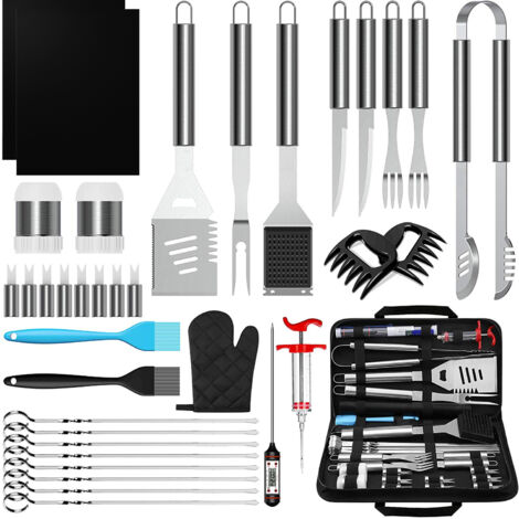 Ustensiles Barbecue Kit Barbecue 35Pièces Accessoire Barbecue Acier Inoxydable pour Camping Barbecue Cadeau Homme (1/4)