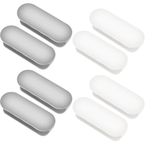 8 pièces poignées de porte coulissantes auto-adhésives, poignées de fenêtre - blanc + gris (1/5)