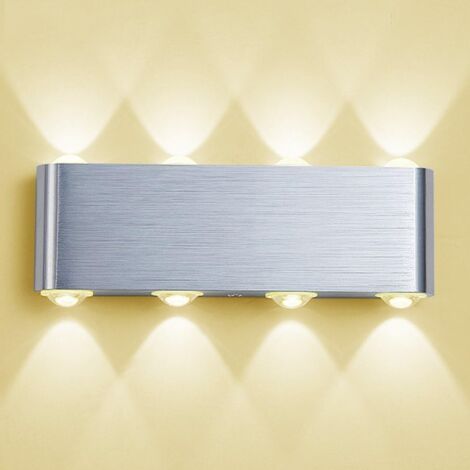 Lampe Murale LED, 8w Moderne Aluminium LED Applique Murale Interieur Éclairage Mural, Applique Murale Lumières pour Cuisine Escalier Chambre Couloir Salon, Les Lampes de Nuit (Blanc Chaud) (1/5)