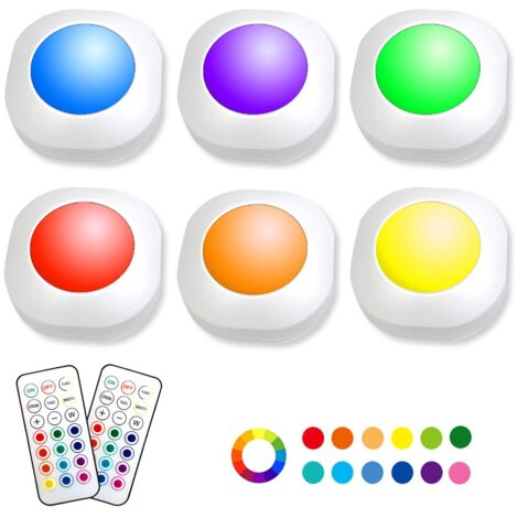 Télécommande sans fil armoire lumière dimmable charge chambre atmosphère presse veilleuse six lumières deux télécommande (1/5)