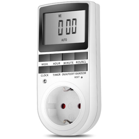 Prise Programmable Digitale, Maxcio Minuterie Numérique Hebdomadaire avec Ecran LCD, Minuterie Prise Electrique 12H/24H/7Jours, Économie d'Energie Pour L'électroménagers et L'éclairage (1 Pack) (1/5)