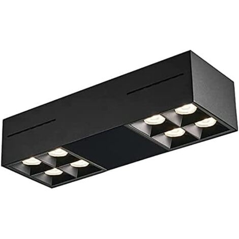 Plafonnier noir encastré LED Downlight sans ouverture Spot d'éclairage intérieur 8 5w Luminaire monté en surface carré (1/5)