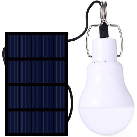Lampe solaire de camping, lampe solaire portable à énergie solaire à LED avec panneau solaire pour éclairage extérieur, randonnée, camping, tente de pêche