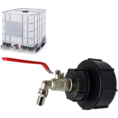 Accessoires de joint de valve de baril de tonne d'IBC adaptateur de baril de tonne fil épais 6 points robinet poignée rouge (1/4)