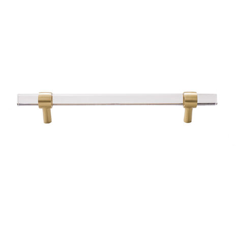 Poignées d'armoires de cuisine, 2 poignées de porte en acrylique pour tiroirs d'armoires, pas de trou de 96 mm (1/5)