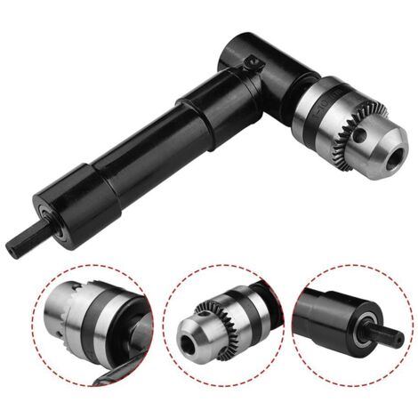 Mandrin de Forage à Angle Droit, Mandrin à Angle Droit 90° Auto-Serrant, Arbre de 1-10 mm électrique, Outil Dextension de Forage, pour Espace de Travail Dans les Coins Serrés (1/5)