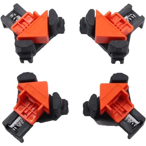 Lot de 4 pinces à angle droit, charge à ressort, pince à angle droit 90 degrés, joints en T, cadre de travail du bois (1/5)
