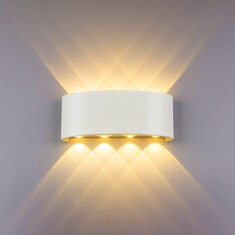 Applique Murale Moderne LED 8W, aluminium, étanche, blanc chaud, pour salon, chambre, couloir, salle de bains [Classe énergétique A++] (1/5)
