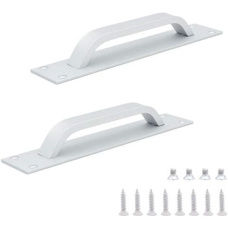 Lot de 2 poignées de porte coulissante en aluminium, 20 cm x 4 cm, argent (1/5)