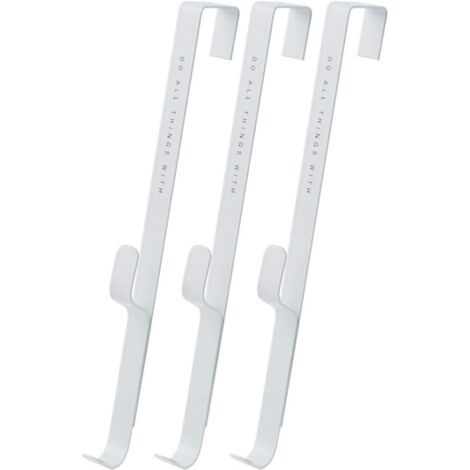 Lot de 3 crochets de porte de salle de bain – Double crochet, (blanc) (1/5)