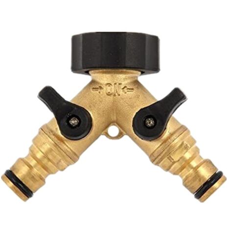 Joint de tuyau d'eau à double passage revêtu de métal de type Y de jardin Joint de tuyau d'eau à robinet à boisseau sphérique standard européen à connexion rapide (1/5)