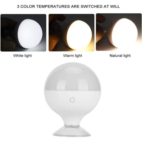 Lot De 4 Ampoules LED Sans Fil Pour Miroir Hollywoodien Avec Ventouse - Lumière Maquillage Portable Pour Salle De Bain Et Salon