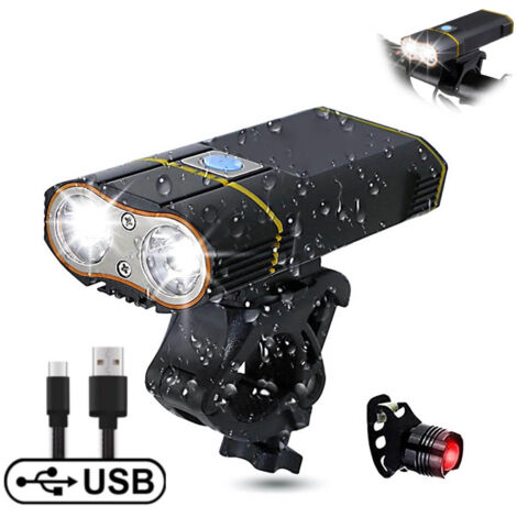 Phare de vélo de montagne USB Rechargeable Bike Light Night Cycling Bright Light (1/5)