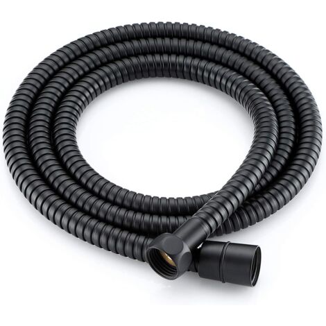 Tuyau de Douche Acier inoxydable Flexible de Douche 1.5 mètres Anti Torsion pour Douche à Main, Douche de Tête, Noir