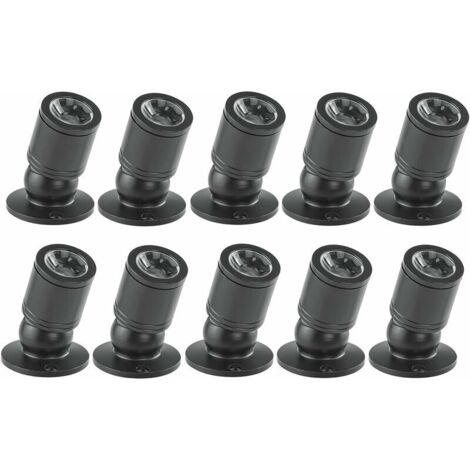 Downlight LED 1W Mini Spot Encastré au Plafond Encastré avec Pilote 100 265V AC pour Maison/Armoire à Bijoux/Salon, 10pcs (Noir, Lumière Chaude) (1/5)