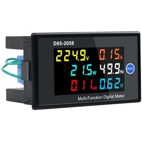 Multifonctionnel monophasé numérique compteur LCD affichage tension ca puissance électrique mesure compteur affichage noir AC40 300V (1/5)