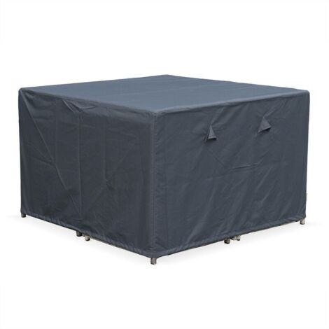 Housse de protection 112x112cm gris foncé Bâche carrée en polyester enduit PA pour tables de jardin Firenze 4. Vasto 8. Vabo 8 et Cubo 8 Gris foncé (1/5)