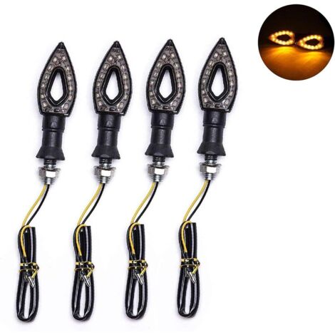 4pcs indicateur de moto 12 LED flèche clignotant 12V étanche universel moto scooter tout terrain. (1/5)