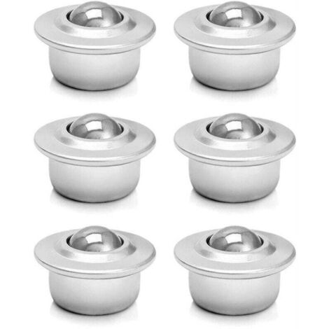 Roulement Convoyeur ,Unité de roulement à billes durables de 16mm , Roulettes à Billes , Acier Inoxydable , base universelle , 6PCS (1/5)