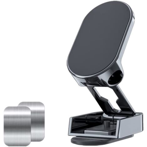 Support Telephone Voiture Magnetique, Rotation à 360° et Repliable Porte Téléphone Voiture Portable Support Aimant Telephone Voiture Adapté pour Smartphone de 3 à 7 Pouces (1/5)