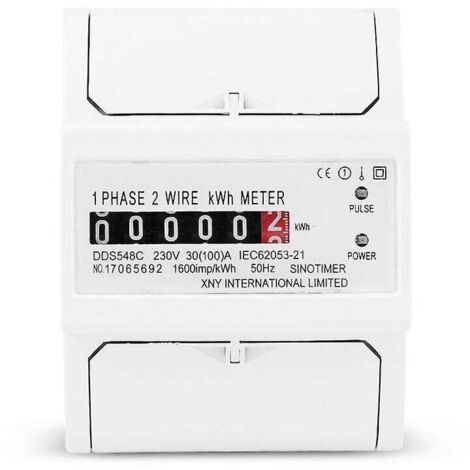 Compteur électrique à rail DIN 220v, compteur électrique numérique monophasé 2 fils 4p, compteur électrique(5(30) A) (1/5)