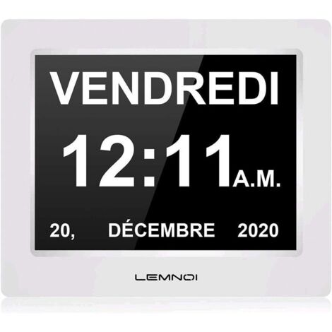 Calendrier d'horloge numérique LCD de 8 "pouces N11 avec date et heure Horloge non abrégée Gradation automatique (1/5)