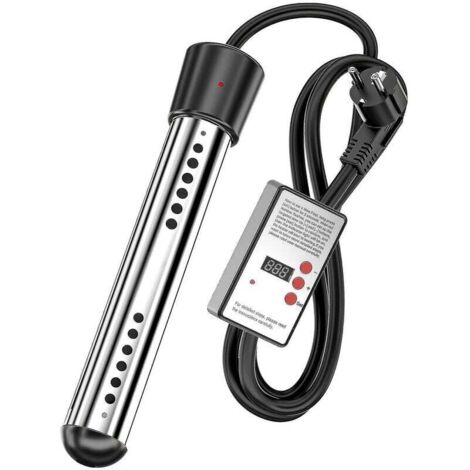 Chauffe-baignoire 3000W - Thermoplongeur électrique voyage en inox - Prise UE - Chauffage eau natation - Extérieur/maison - Familles et campeurs