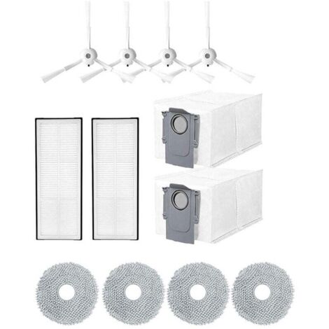 12 Kit D'accessoires Pour Robot Aspirateur Q Revo/P10, XU, 4 Chiffons + 2 Sacs + 4 Brosses - KZQ (1/4)