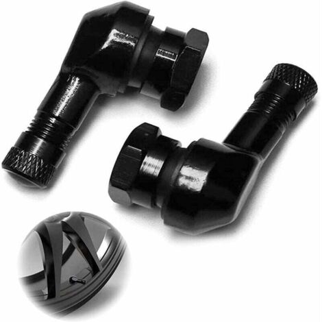 2 Valves De Pneu À 90°, XU, Aluminium, Universelles Pour Vélo/Moto/Véhicule - KZQ (1/4)