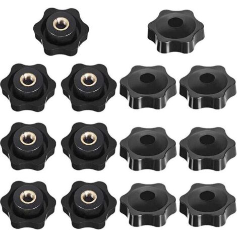 14 Boutons De Serrage Tête Étoile M6, XU, Noir, Pour Machine-Outil - KZQ