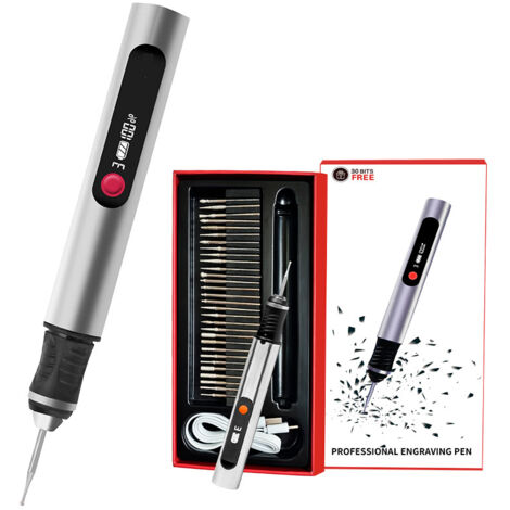 [JAMAIS UTILISÉ]Stylo de gravure, outil portable sans fil ultime pour artistes et bricoleurs – Gravez plus de 50 surfaces – Adapté aux débutants – Rechargeable – 30 embouts (1/5)