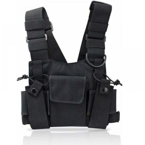 Radio Talkie walkie Poche de Poitrine, XU, Rechange Harnais à Nylon Holster Radios bidirectionnelles Carry Holder Bandoulière Réglable pour Police, Atelier Production KZQ - KZQ (1/4)