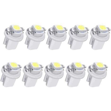10pcs LED T5 Balnc Lampe LEDs LED B8.5 Tableau de Bord Ampoules 1-5050-SMD , XU,pour Voiture Tableau de Bord Compteur de Vitesse Instrument Gauge Cluster Voyant - KZQ (1/4)
